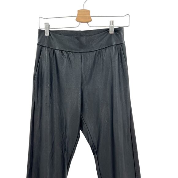 Commando Faux Leather Joggers Pants Pull-On Stretch Tapered Black Size‎ Small - Picture 6 of 10